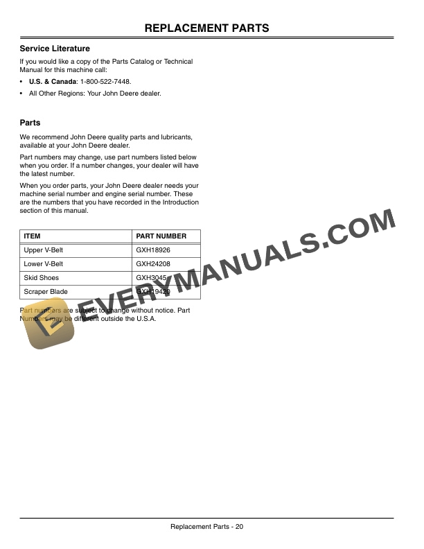 John Deere Snowthrower for Lawn Tractor 42-Inch Operator Manual OMGX10635-3