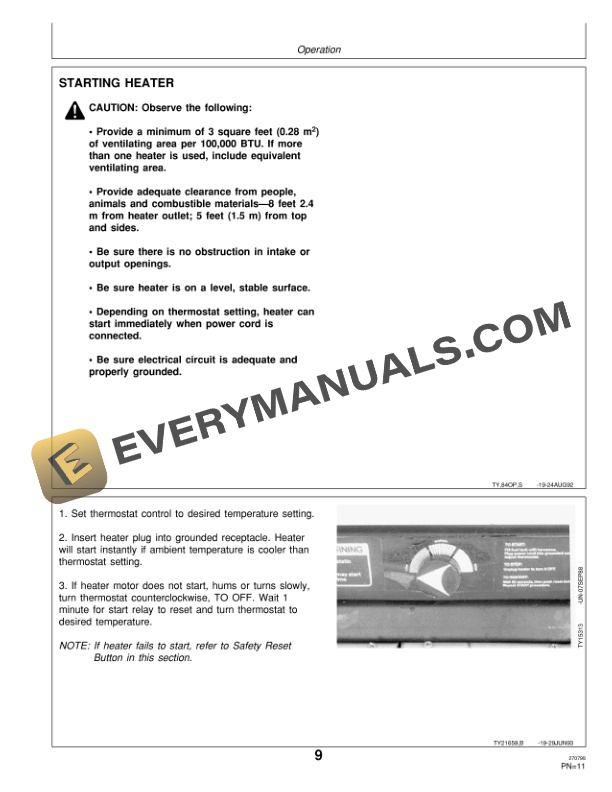 John Deere T55, T110 and T150 Portable Space Heaters Operator Manual OMTY21659-2