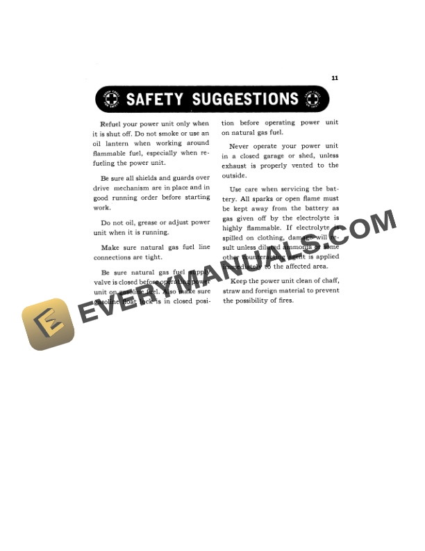 John Deere TB-92-N POWER UNIT Operator Manual OMT741058-2