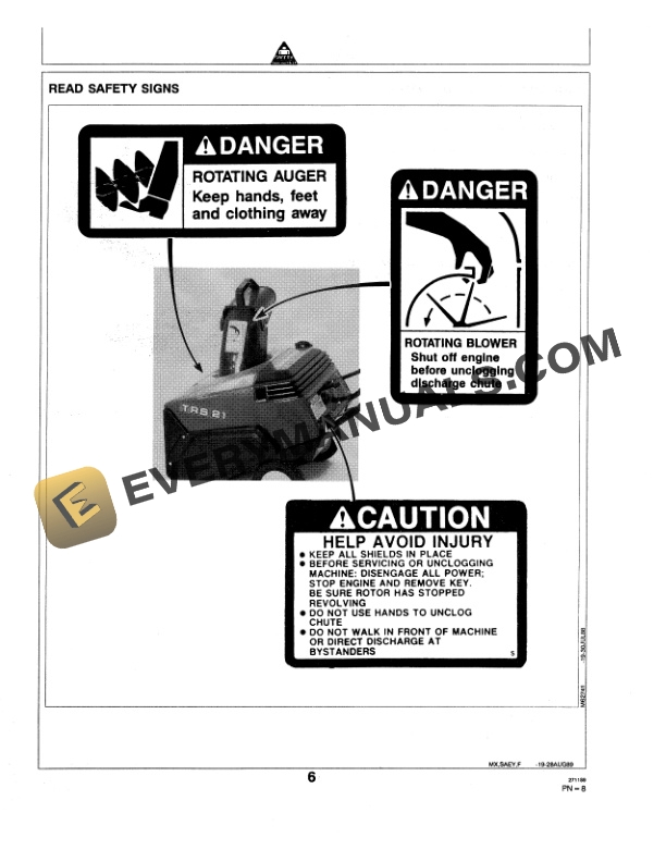 John Deere TRS21 SNOWTHROWER Operator Manual OMM79629-2
