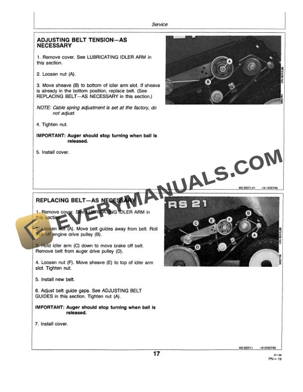 John Deere TRS21 SNOWTHROWER Operator Manual OMM79629-3
