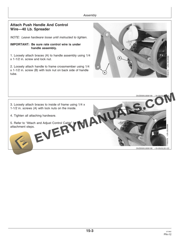 John Deere TY24375,TY24378,TY24382 And TY24383 Spreader Operator Manual OMTY24476-2