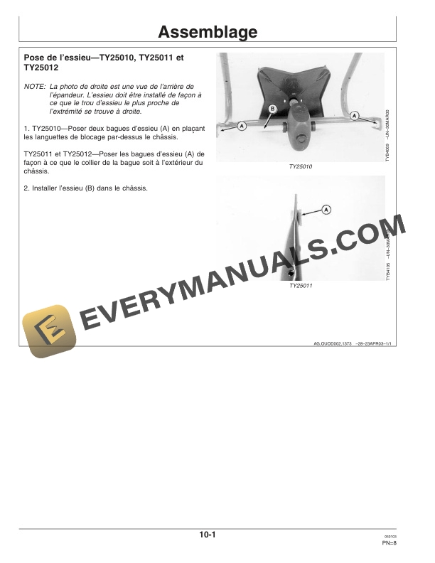 John Deere TY25010, TY25011 And TY25012 Spin Spreader Operator Manual OMTY25013-3