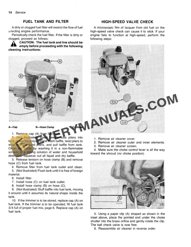 John Deere TY2542 GASOLINE WEED EATER TRIMMER Operator Manual OMTY3828-3