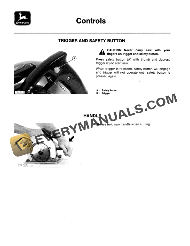 John Deere TY9038 7-14-Inch Electric Circular Saw Operator Manual OMTY3975-3