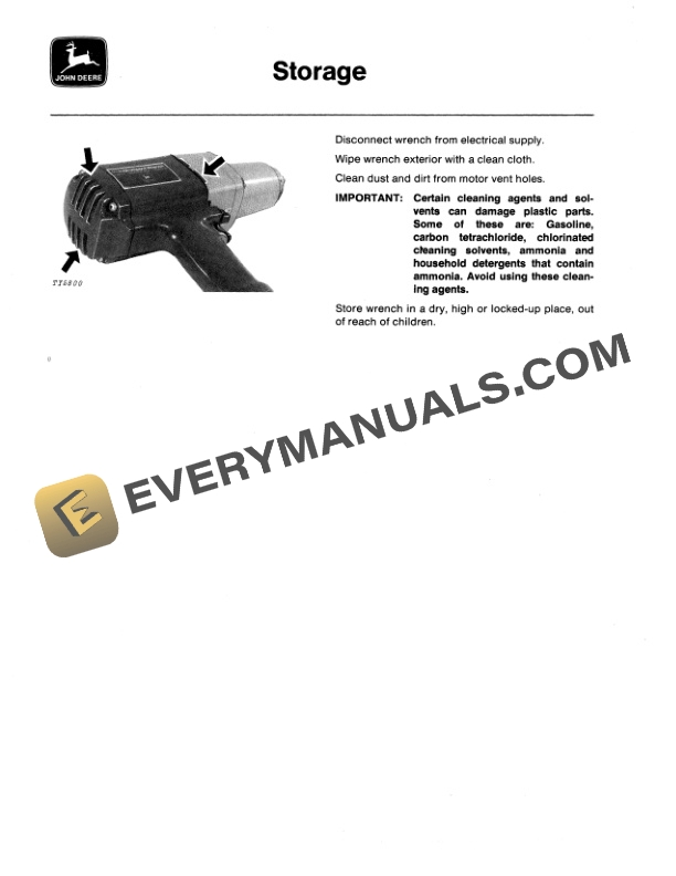 John Deere TY9039 1-2-INCH ELECTRIC IMPACT WRENCH Operator Manual OMTY3976-3