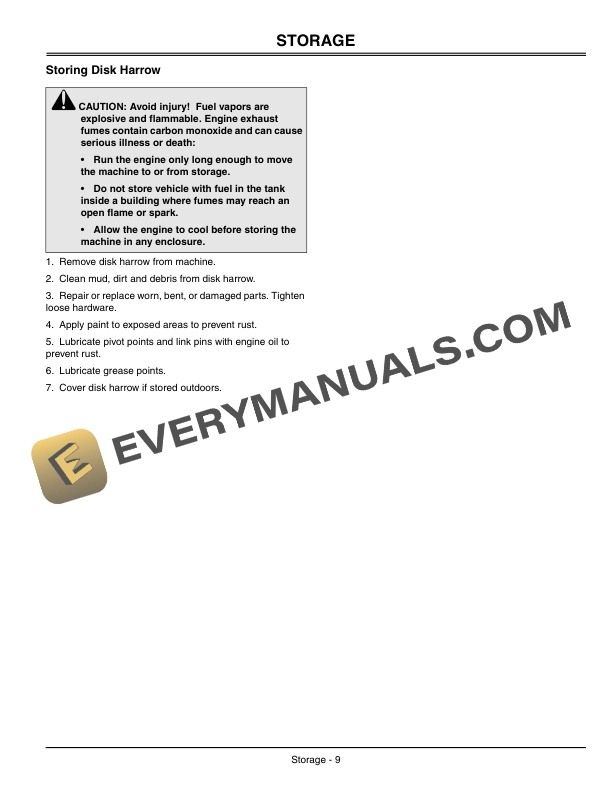 John Deere Tandem Disk Harrow Operator Manual OMM147676-3