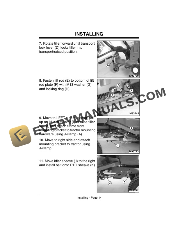John Deere Tiller for 325, 335, 335, 345, and 355D Lawn and Garden Tractors 42 Hydraulic Operator Manual OMM133433-2