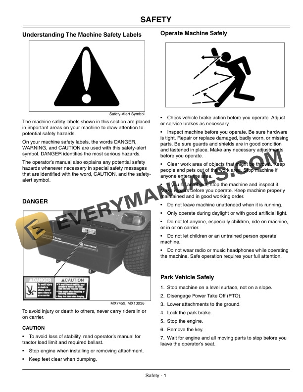 John Deere Tractor Trunk for X400X500 Series Tractors 3-Cubic Foot Operator Manual OMM146690-2