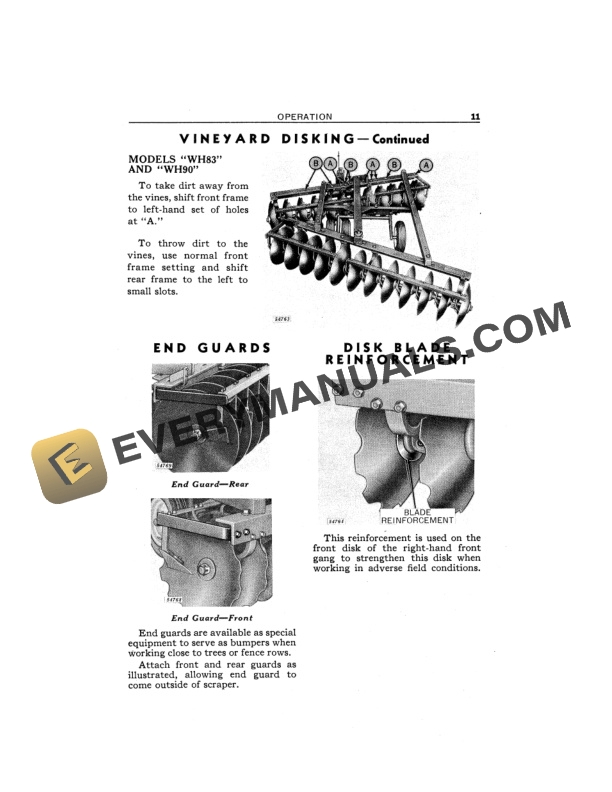 John Deere WH WHEEL-TYPE OFFSET DISK HARROWS Operator Manual OMW351061-3