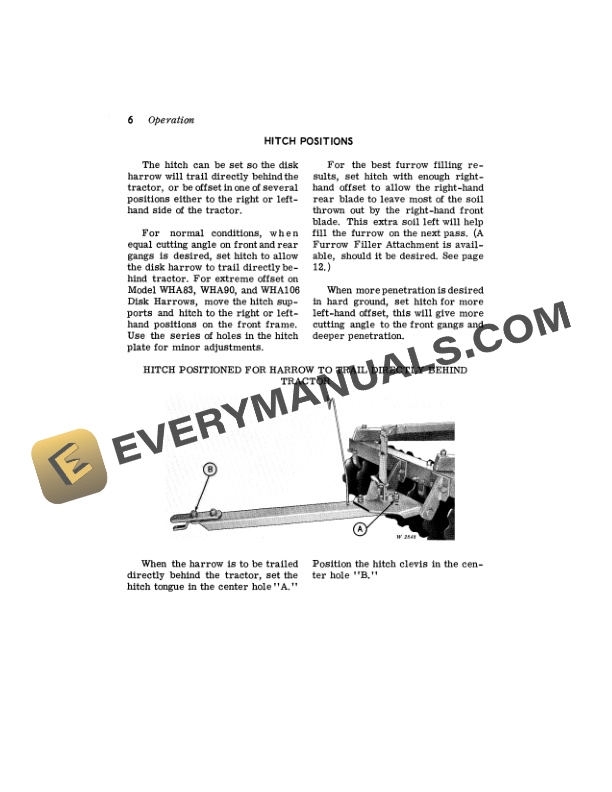 John Deere WHA WHEEL-TYPE OFFSET DISK HARROWS Operator Manual OMW15473-2