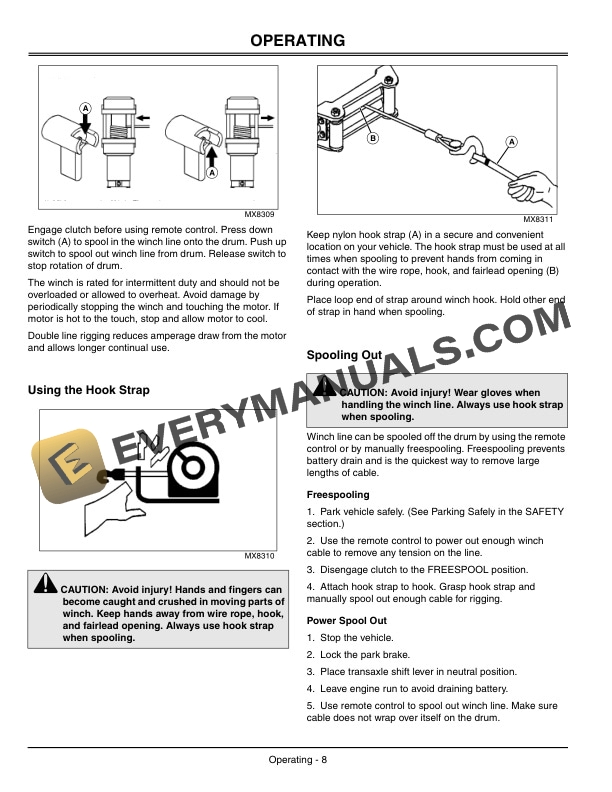 John Deere Winch for GATOR Utility Vehicles A2500 Multi-Mount Operator Manual OMVG10903-2