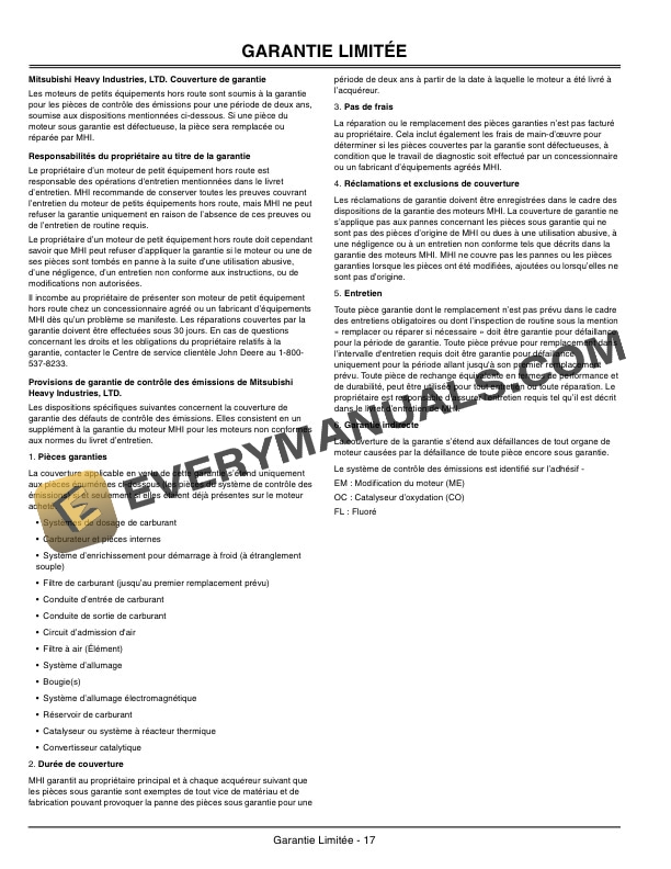 John Deere XT140SB LE – UT15227 Split Boom Trimmer Operator Manual OMPS05087-3