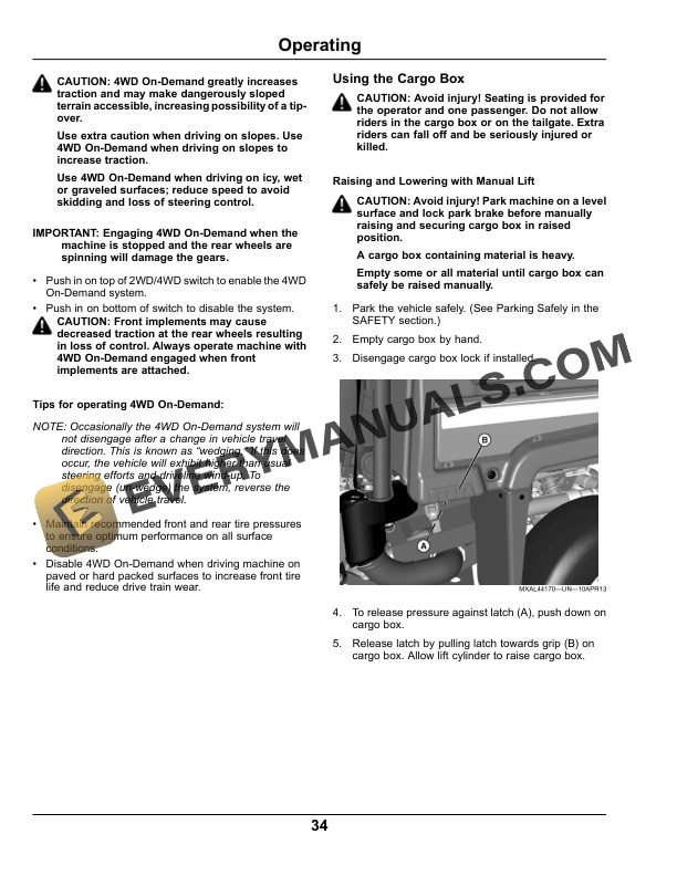 John Deere XUV 825i S4 Gator Utility Vehicle Operator Manual OMM173979 4 John Deere XUV 825i S4 Gator Utility Vehicles Operator Manual OMM173979-2