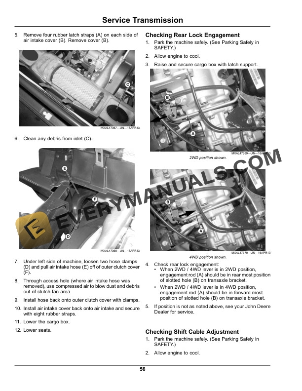 John Deere XUV550 S4 Gator Utility Vehicle Operator Manual OMM171288 5 John Deere XUV550 S4 Gator Utility Vehicles Operator Manual OMM171288-3