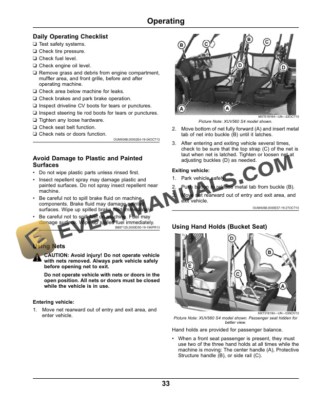 John Deere XUV560, XUV560 S4 Gator Utility Vehicles Operator Manual OMM178604 4 John Deere XUV560, XUV560 S4 Gator Utility Vehicles Operator Manual OMM178604-2