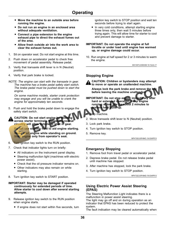 John Deere XUV825E, XUV825M Gator Utility Vehicles Operator Manual OMUC14272 4 John Deere XUV825E, XUV825M Gator Utility Vehicles Operator Manual OMUC14272-2