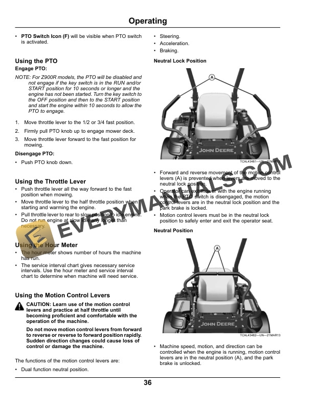 John Deere Z900B Z900M Z900R ZTrak Pro Series Gas Operator Manual OMUC15069E 2