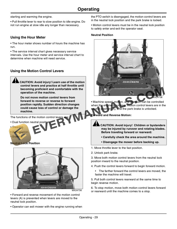 John Deere Z910A Z920A Z925A Z925A EFI Z930A Z950A Z960A Z970A ZTrak Pro Series Operator Manual OMTCU30418E 2