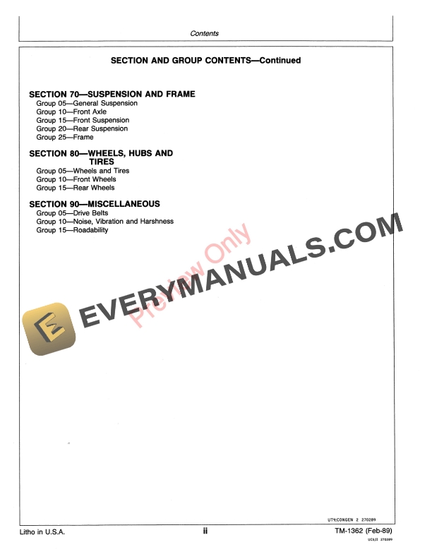 John Deere 10 12 14 16 18 Top Run and OnVoy Commercial RV Chassis Gas and Diesel Technical Manual TM1362 01FEB89 4
