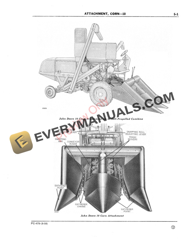 John Deere 10 Corn Attachment Parts Catalog PC479 01AUG59-3
