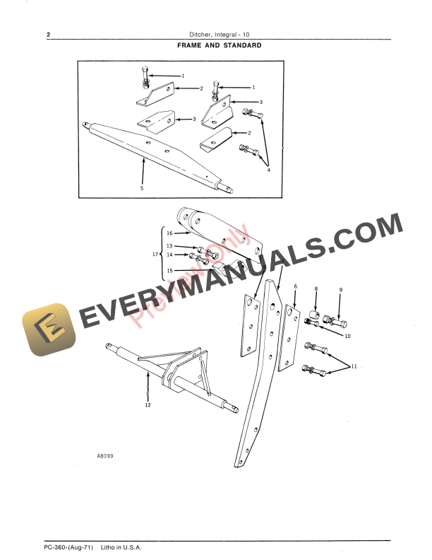 John Deere 10 Integral Ditcher Parts Catalog PC360 01AUG71-4