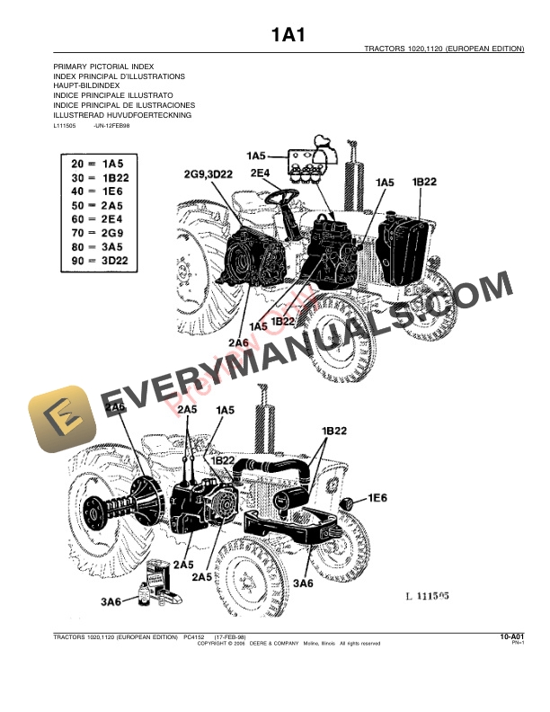 John Deere 1020, 1120 Tractor Parts Catalog PC4152 09MAY11-3