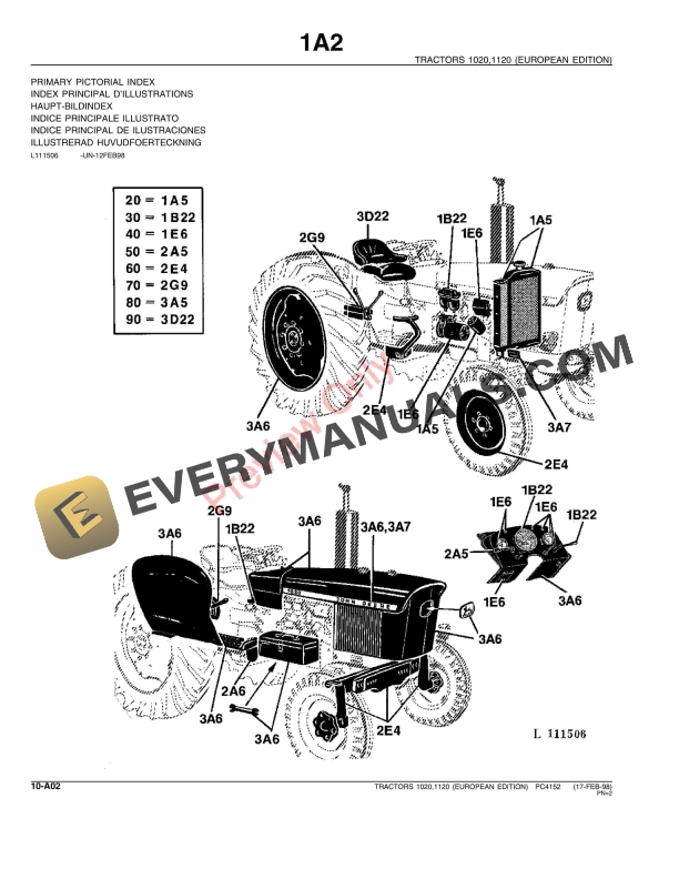 John Deere 1020, 1120 Tractor Parts Catalog PC4152 09MAY11-4