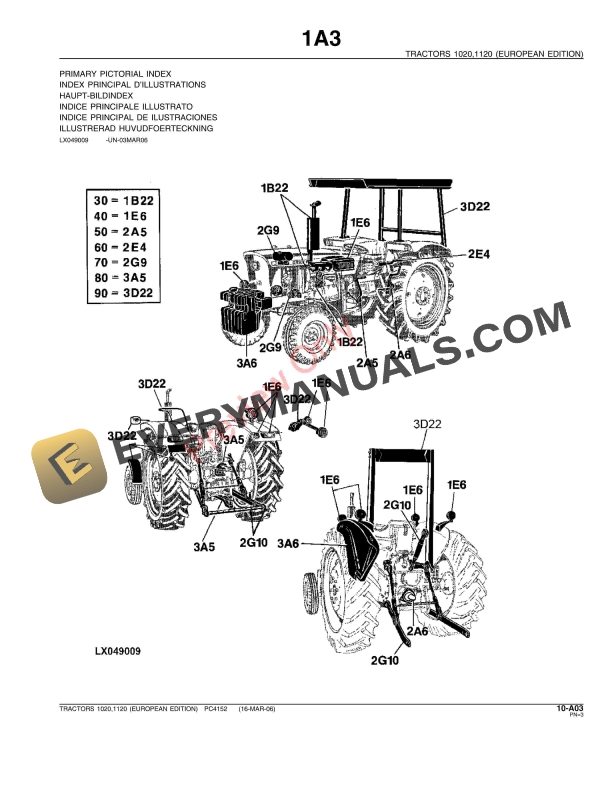 John Deere 1020, 1120 Tractor Parts Catalog PC4152 09MAY11-5
