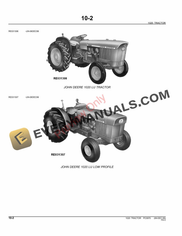 John Deere 1020 Tractor Parts Catalog PC0970 11MAY11 4