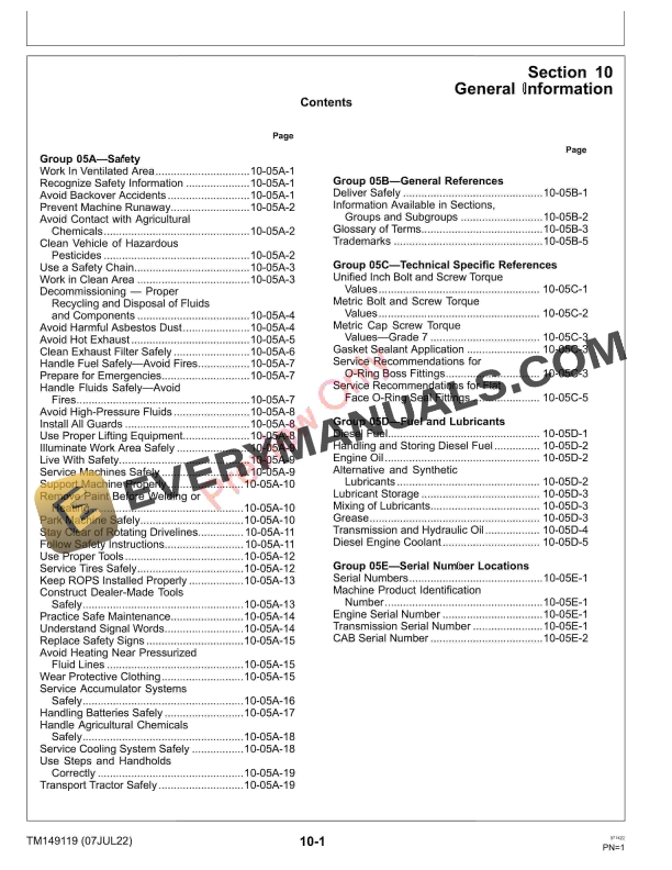 John Deere 1023E 1025R and 1026R Compact Utility Tractor Technical Manual TM149119 07JUL22 5