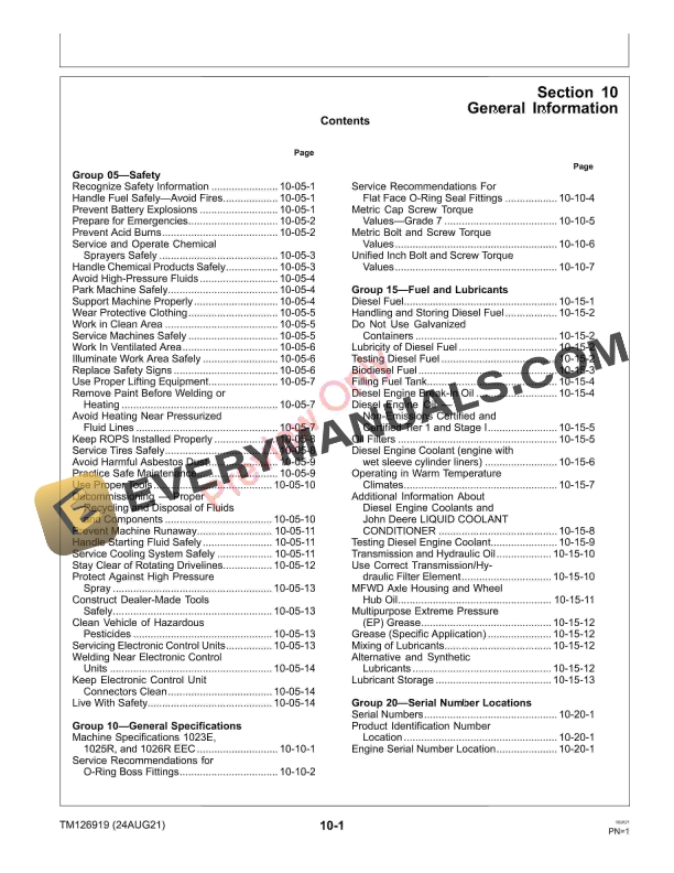John Deere 1023E (310001-), 1026R (310001 Technical Manual TM126919 24AUG21 7 John Deere 1023E 310001 1026R 310001 Technical Manual TM126919 24AUG21 5