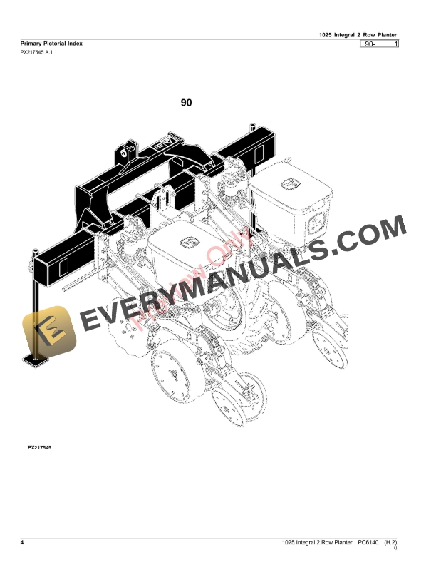 John Deere 1025 Integral 2 Row Planter Parts Catalog PC6140 18JUL23-4