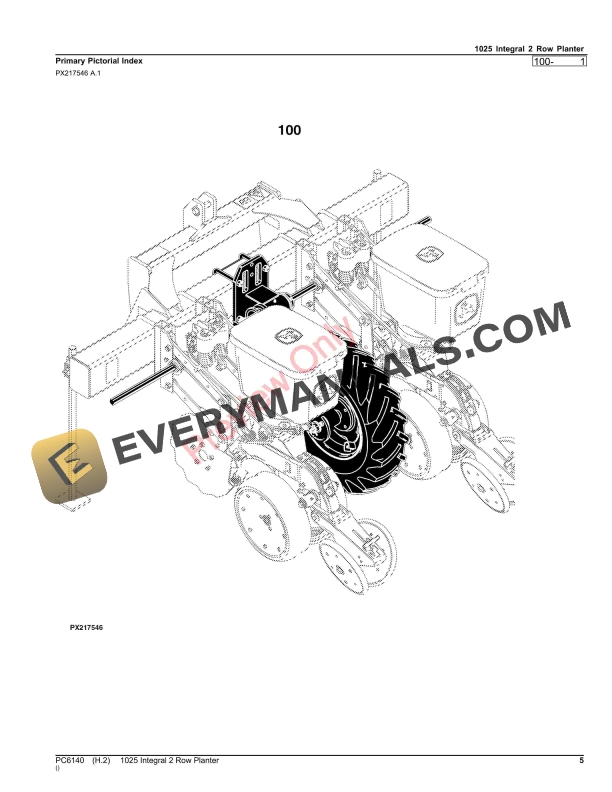 John Deere 1025 Integral 2 Row Planter Parts Catalog PC6140 18JUL23-5