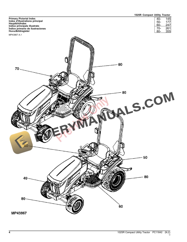 John Deere 1025R Compact Utility Tractor Parts Catalog PC11842 03OCT23 4