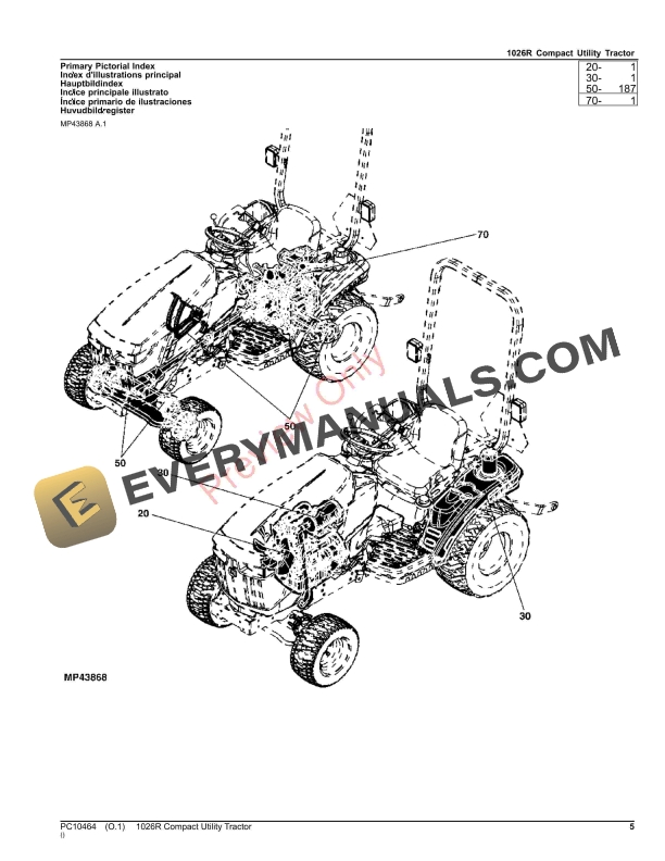 John Deere 1026R COMPACT UTILITY TRACTOR Parts Catalog PC10464 26NOV23 5