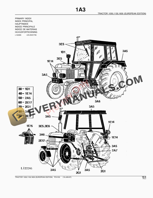 John Deere 1030, 1130, 1630 Tractor Parts Catalog PC4155 09MAY11-5