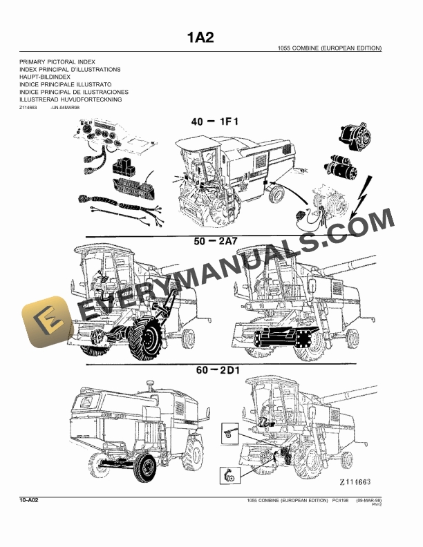 John Deere 1055 Combine Parts Catalog PC4198 01MAR06-4