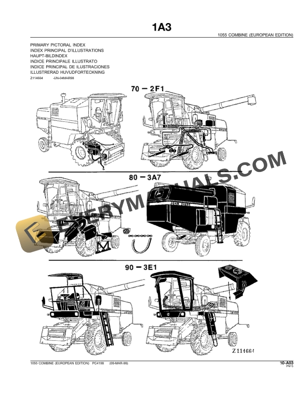 John Deere 1055 Combine Parts Catalog PC4198 01MAR06-5