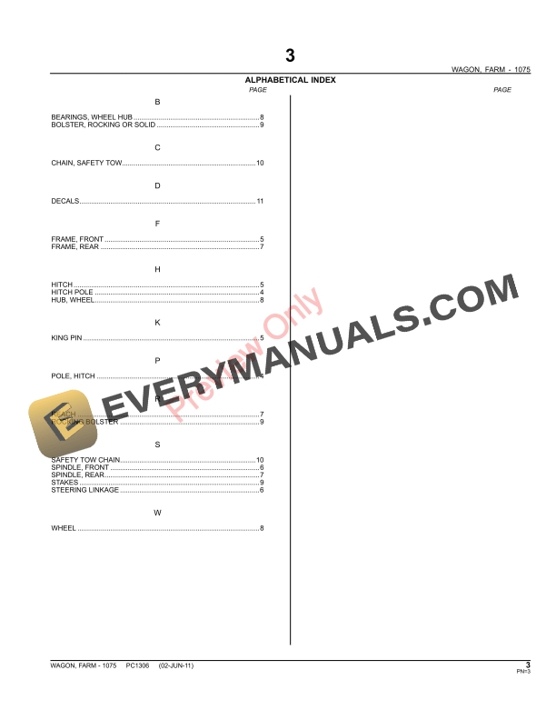 John Deere 1075 Farm Wagon Parts Catalog PC1306 02JUN11-5