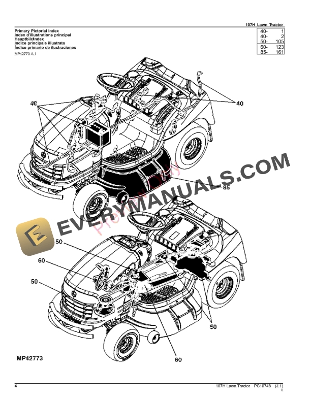 John Deere 107H Tractor Parts Catalog PC10748 09NOV23 4
