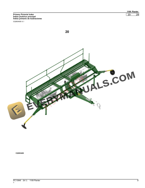 John Deere 1109 Planter Parts Catalog PC13846 05NOV23-3