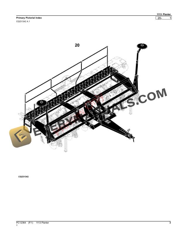 John Deere 1113 Planter Parts Catalog PC12364 16NOV23-3