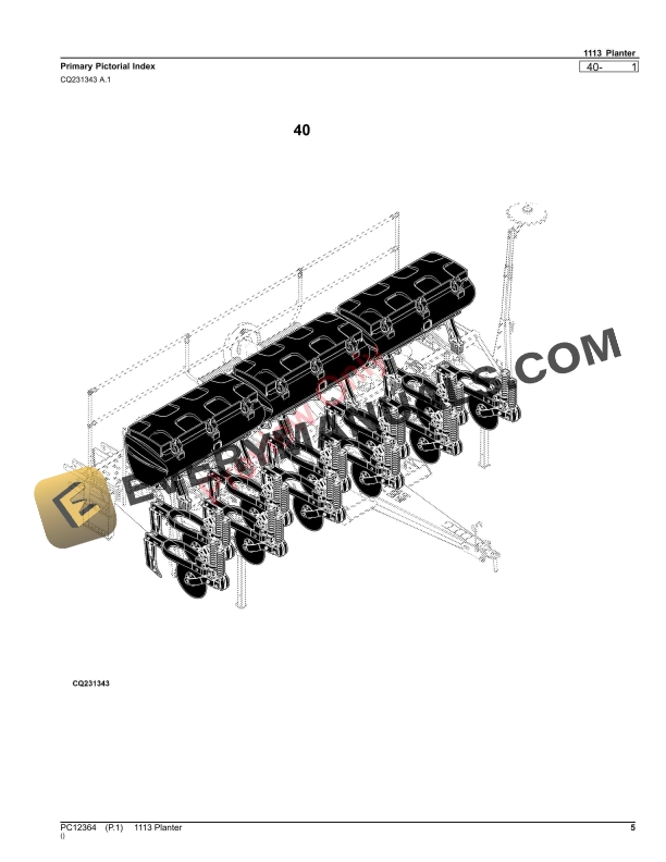 John Deere 1113 Planter Parts Catalog PC12364 16NOV23-5