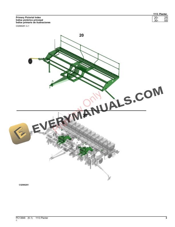 John Deere 1113 Planter Parts Catalog PC13848 16NOV23-3