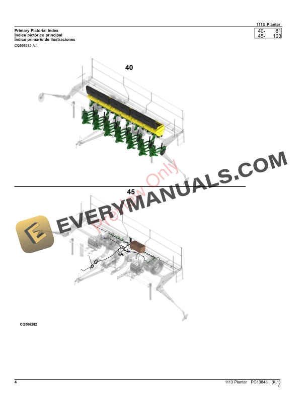 John Deere 1113 Planter Parts Catalog PC13848 16NOV23-4
