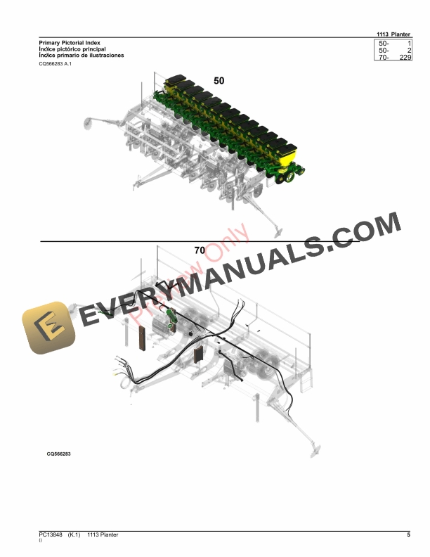 John Deere 1113 Planter Parts Catalog PC13848 16NOV23-5