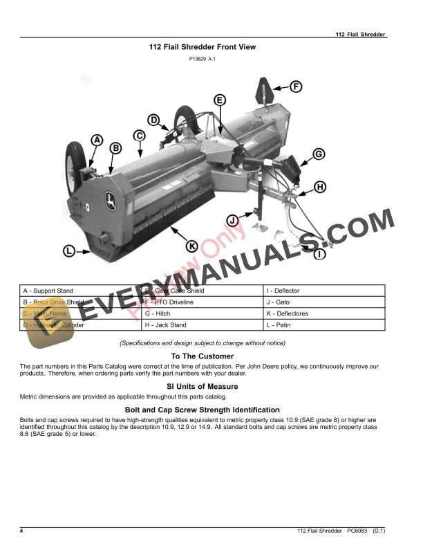 John Deere 112 Flail Shredder Parts Catalog PC6083 18SEP20-4