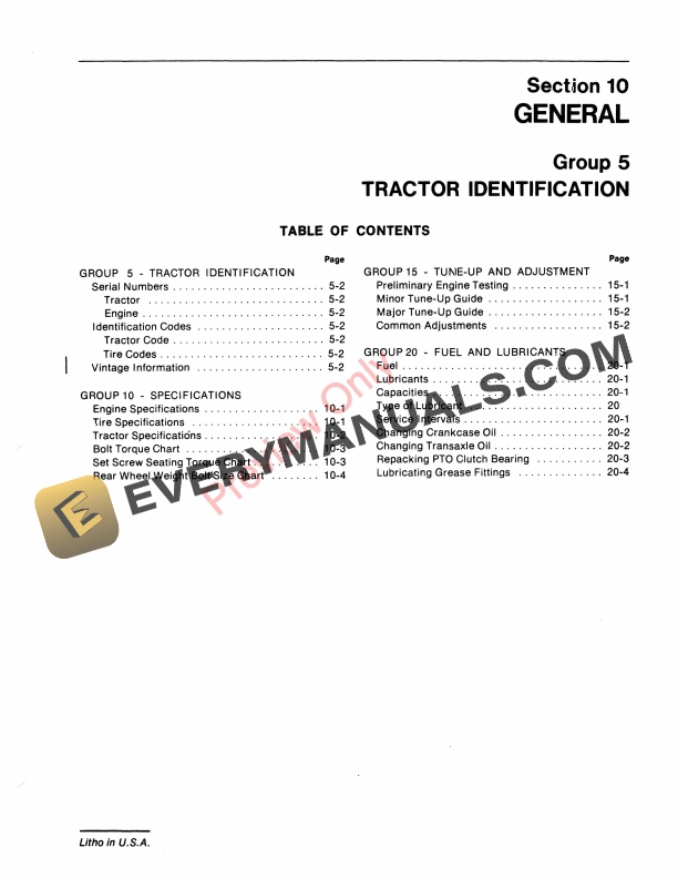 John Deere 112 Lawn and Garden Tractor Service Manual SM2096 01SEP73 6 John Deere 112 Lawn and Garden Tractor Service Manual SM2096 01SEP73 5