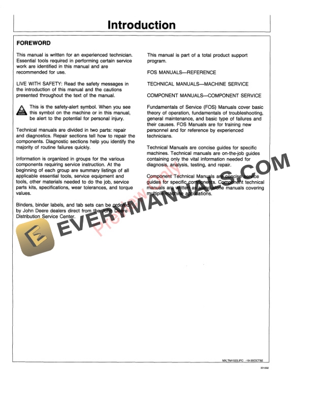 John Deere 113 162 172 213E Edger Trimmer Technical Manual TM1523 01OCT92 2